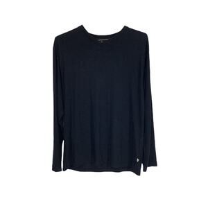 Karen Neuburger Solid Black Long Sleeve T-Shirt Women's Size Large
